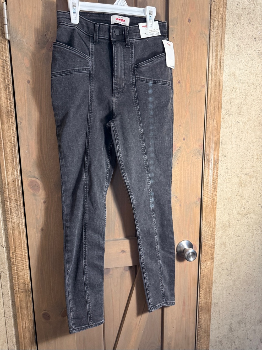 Wrangler Womens Black Slim Jeans with Panel Seams